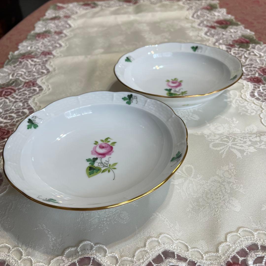 未使用　ヘレンド Herend ウィーンの薔薇　オリエンタルボウル ペア