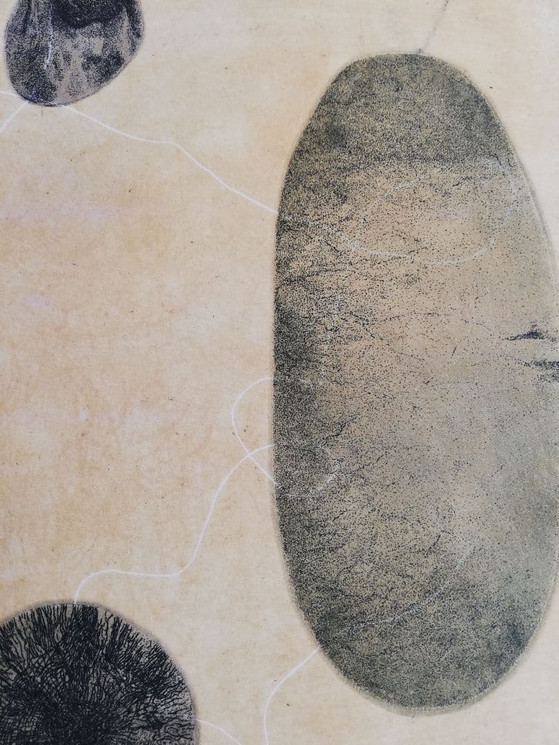 アート692　「宇宙生命体」　ポーランドの銅版画　インテリアアート