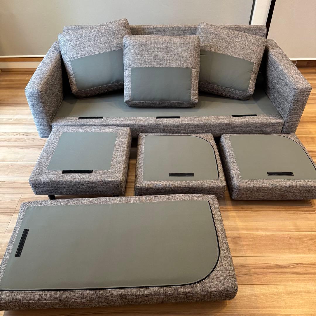 ニトリ カウチソファ 3人掛け オットマン シェーズロング NポケットA7