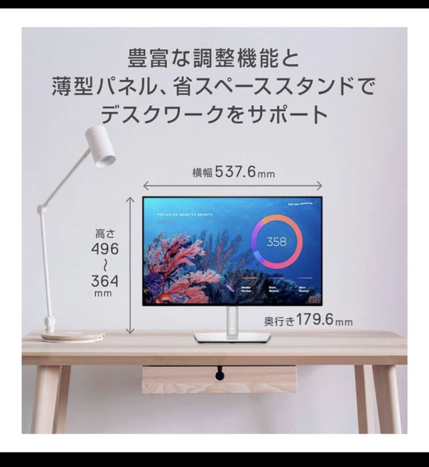 DELL U2422HE 液晶モニター フルHD 2022年製 Cケーブル