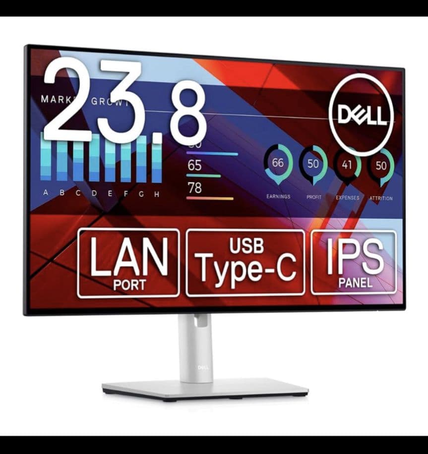 DELL U2422HE 液晶モニター フルHD 2022年製 Cケーブル