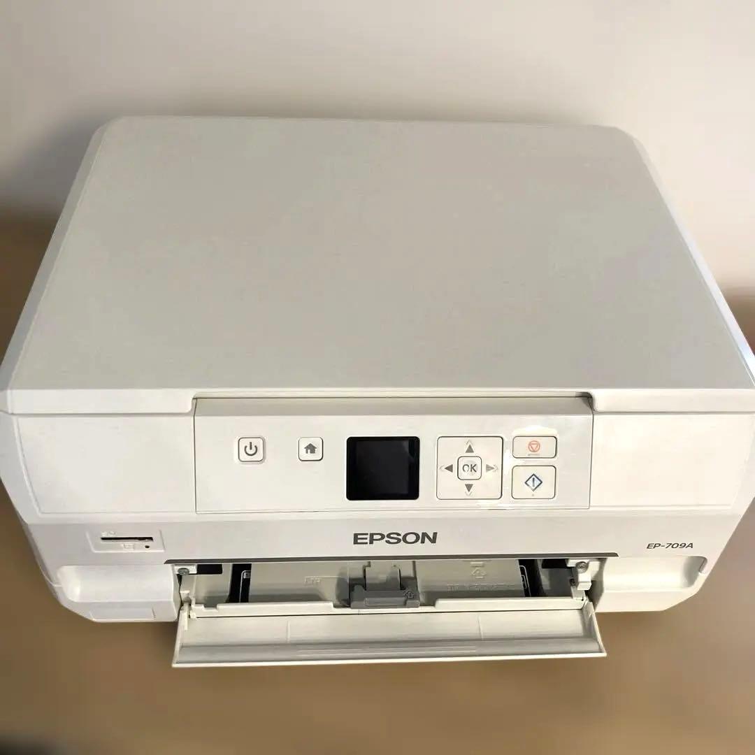 EPSON プリンター　EP-709A 白　ジャンク　互換インク付き　エプソン