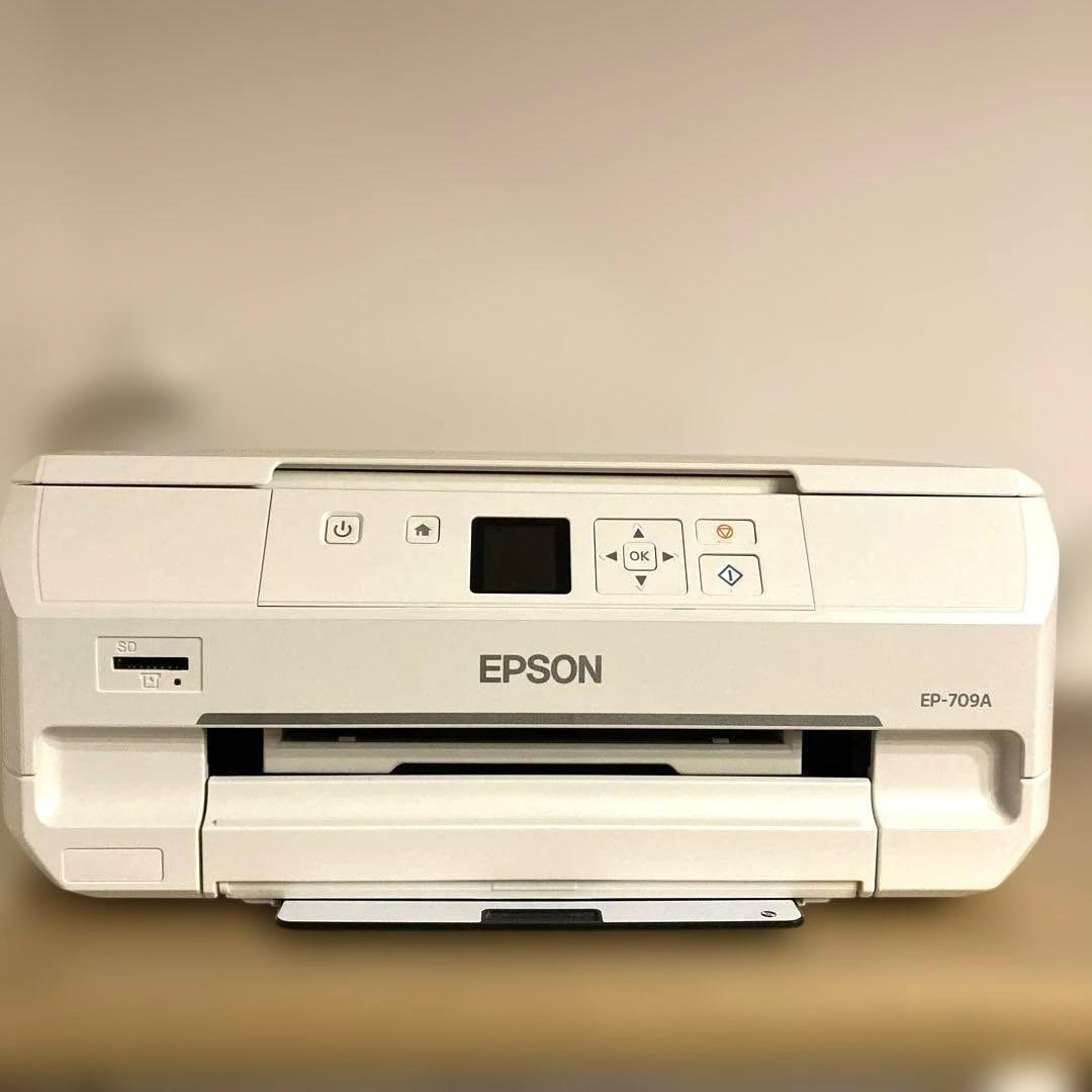 EPSON プリンター　EP-709A 白　ジャンク　互換インク付き　エプソン
