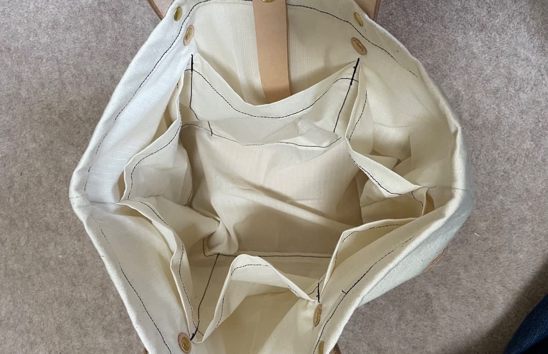 ヌメ革＆尾道帆布 トートバック（小）