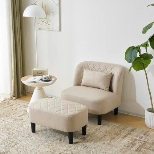 1人掛けソファ 1人用 オットマン付き 背もたれ 座椅子 2way クッション付