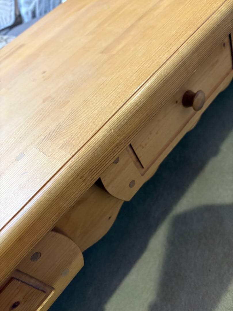 カントリー家具　ローテーブル　ハート　ロングサイズ