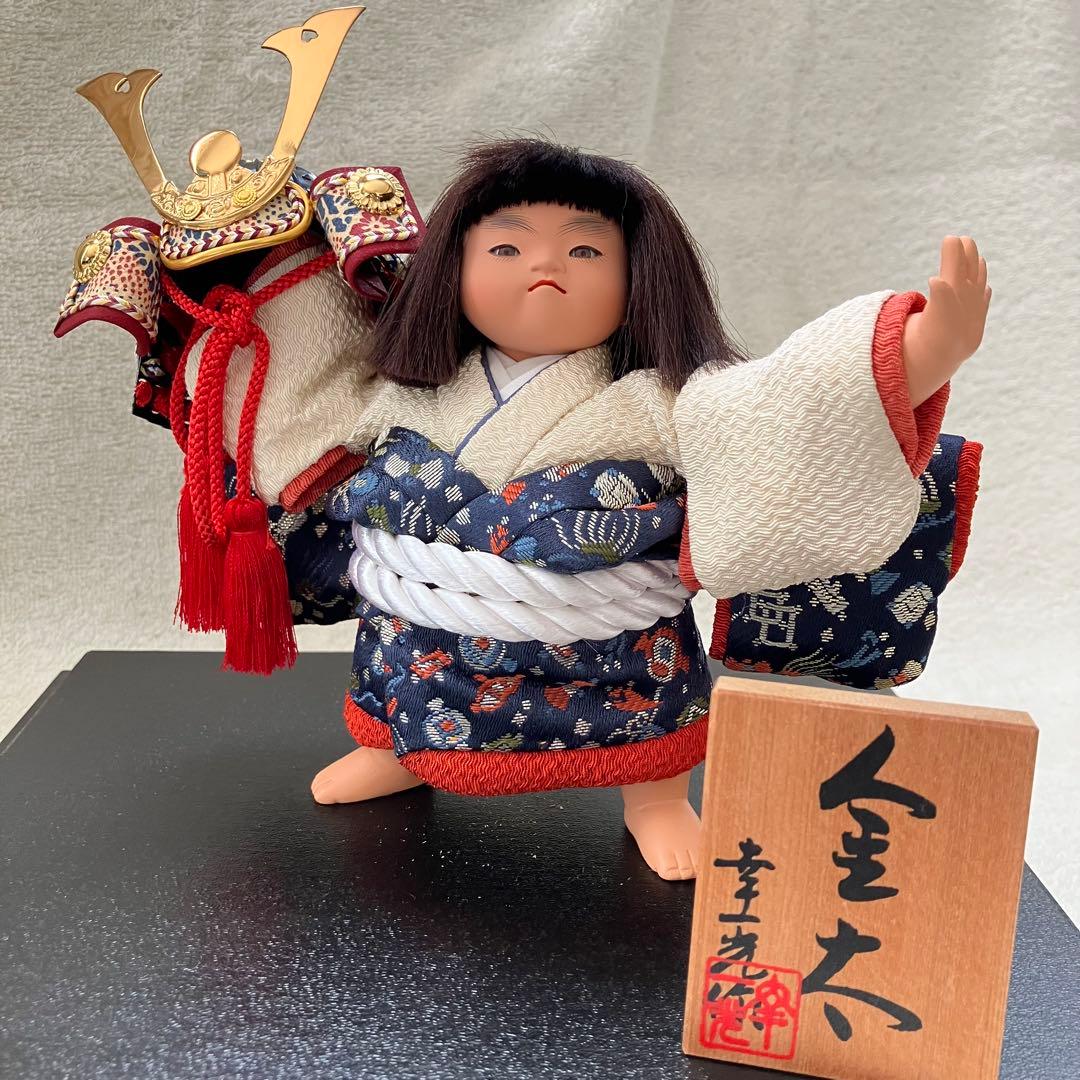 幸一光作「金太 兜」5号の五月人形ケース飾り