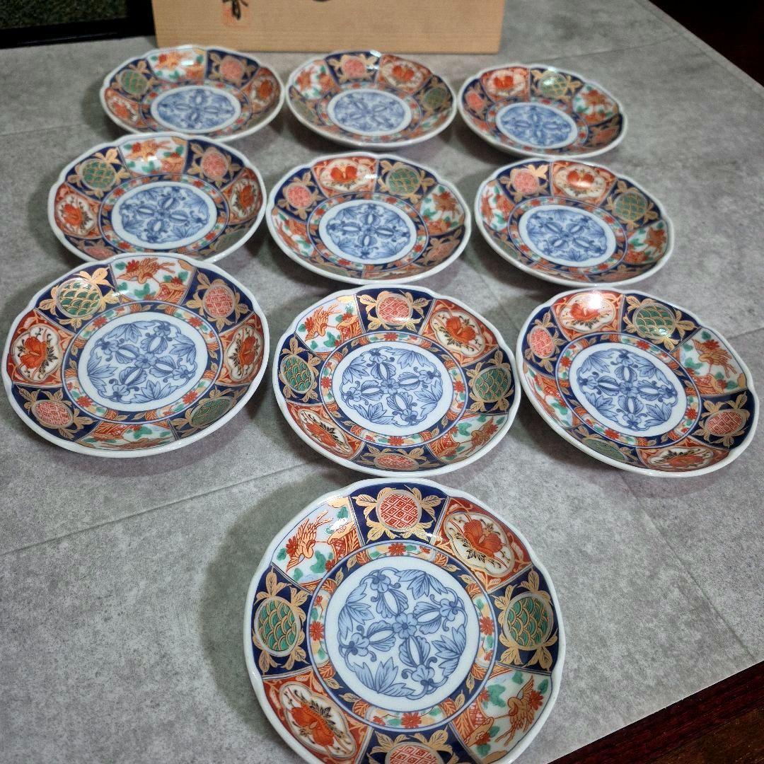 【未使用】有田焼　林斎　金彩　福寿　小皿　古伊万里　10枚　セット