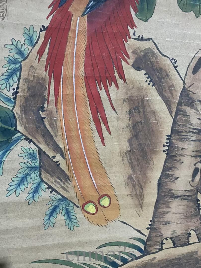 中国古美術『趙佶款 花鳥画』三尺中堂画 水彩画 掛軸 表装済 宣紙 書画 唐物