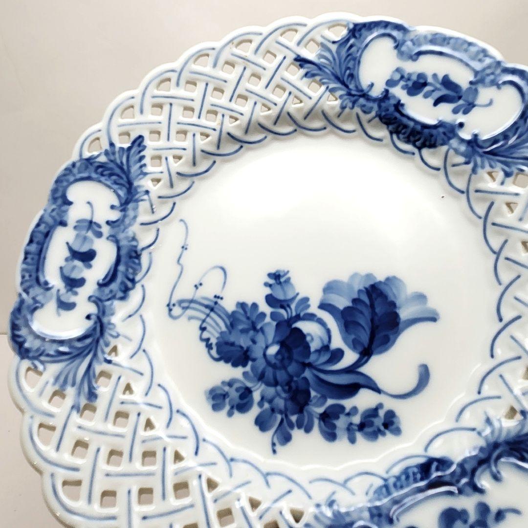 Y3485-3 ロイヤルコペンハーゲン ブルーフラワー オープンワーク 皿　S