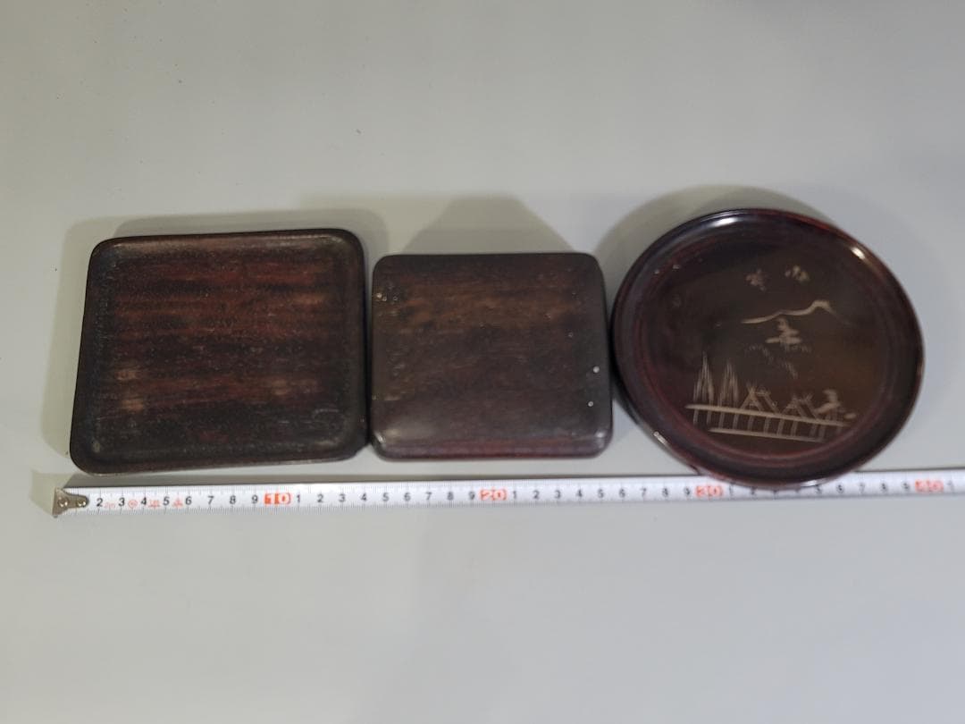 紫檀 唐木 盆 蓋物 煎茶盆 円盆まとめて