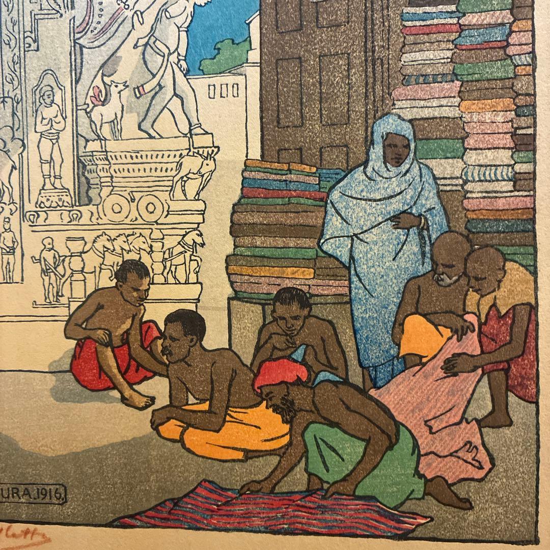 木版画　MADURA 1910 Charles van Bunschooten