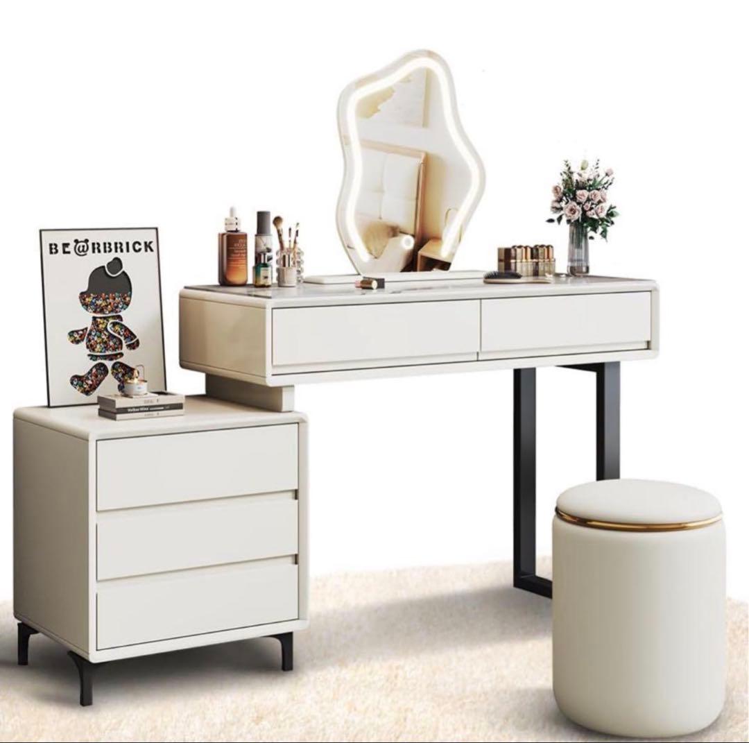 本日限定価格‼︎新品ドレッサーセット大型 100cmテーブル 岩盤天板 大容量収納