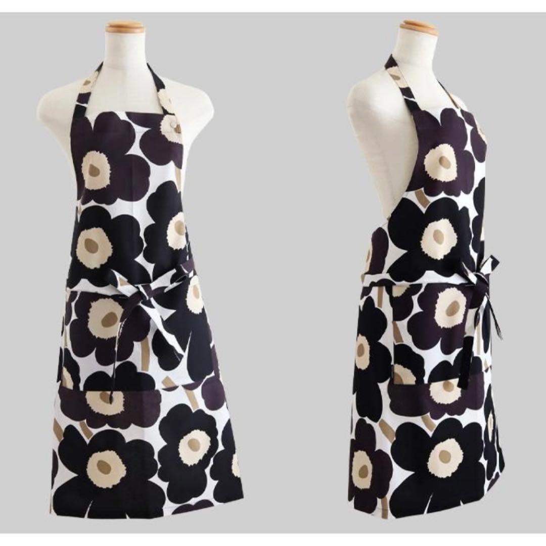 新品 marimekko Pieni Unikko エプロン ダークグレー
