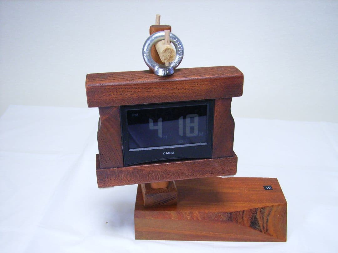 10FSBD◎欅板材の電波目覚まし時計台カシオDQD-S01J【TED除く】