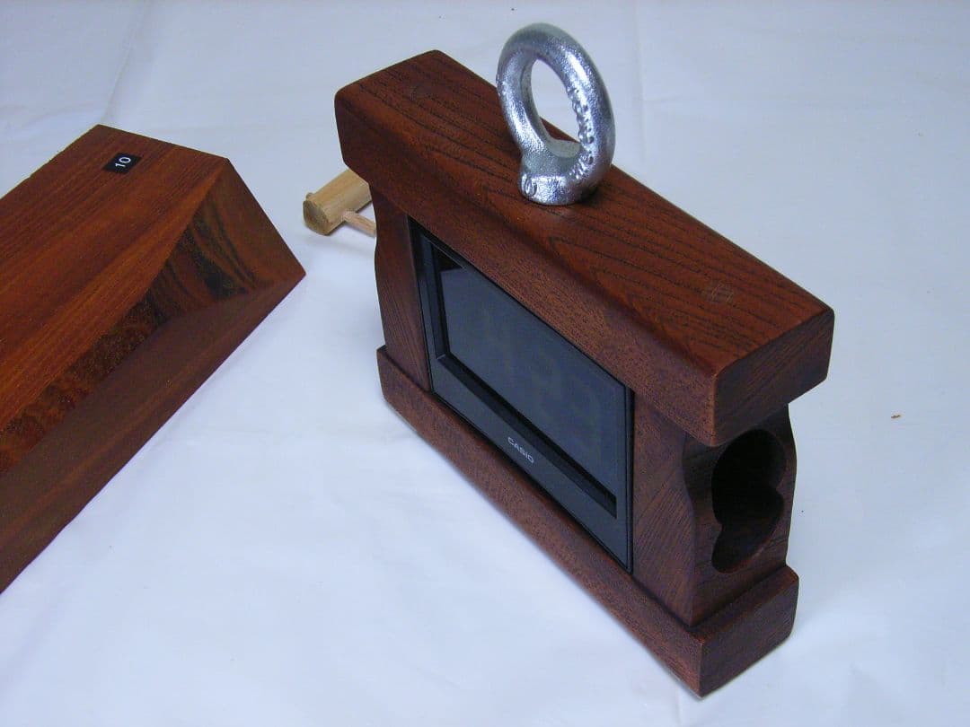 10FSBD◎欅板材の電波目覚まし時計台カシオDQD-S01J【TED除く】