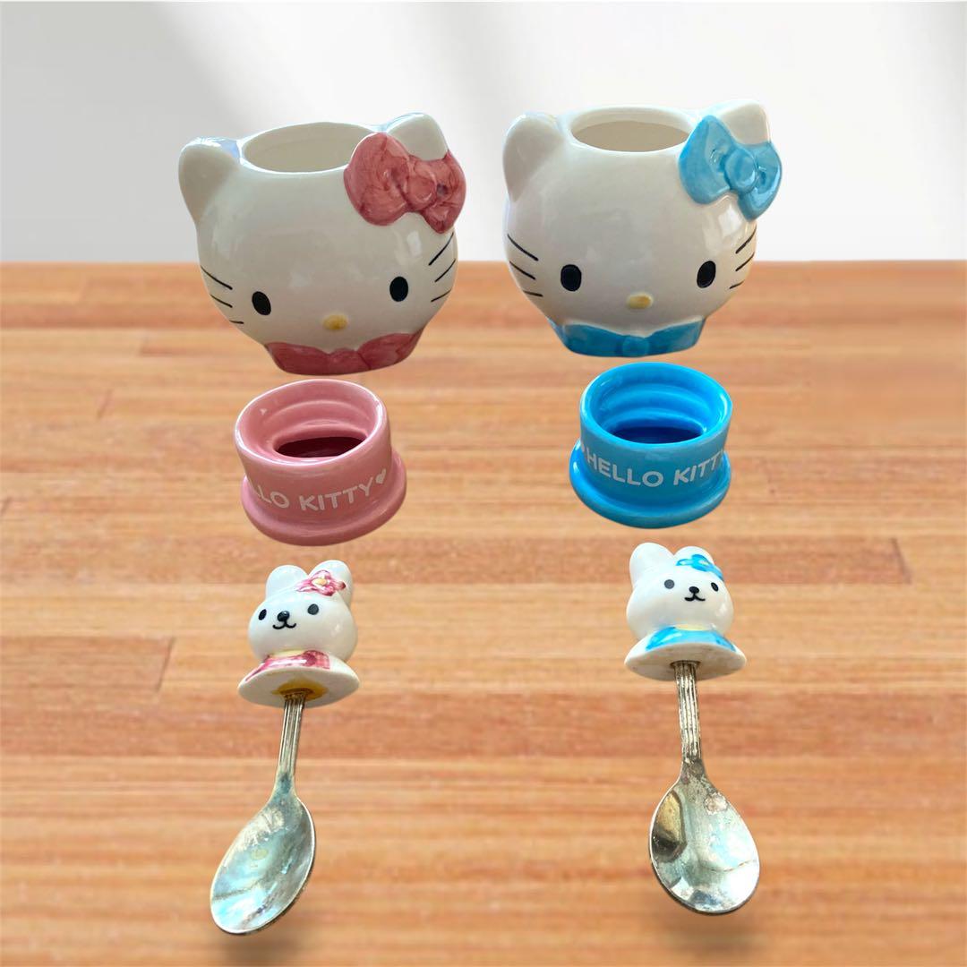 ハローキティ 陶器 調味料入れ シュガーポット 2個セット 平成レトロ 希少