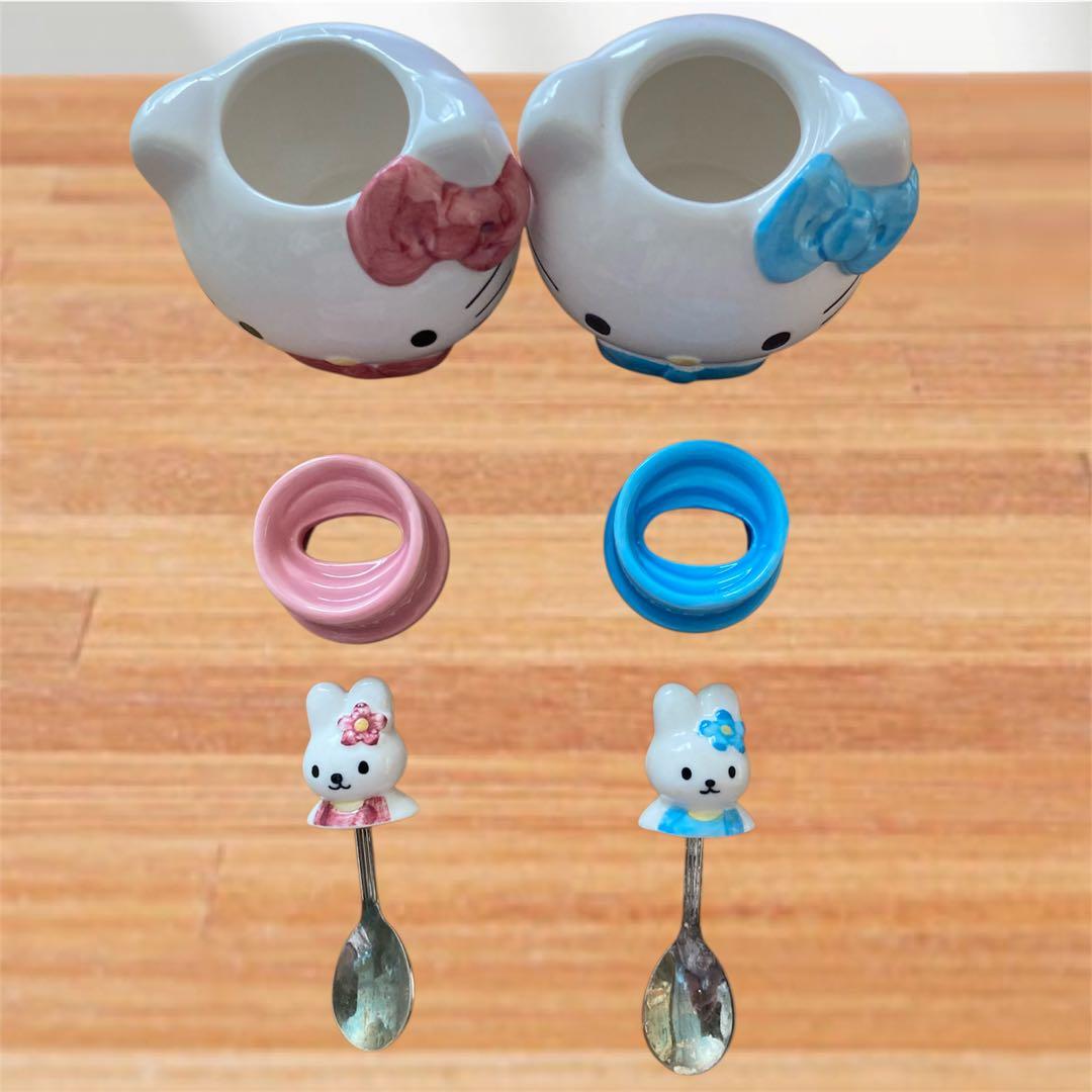 ハローキティ 陶器 調味料入れ シュガーポット 2個セット 平成レトロ 希少