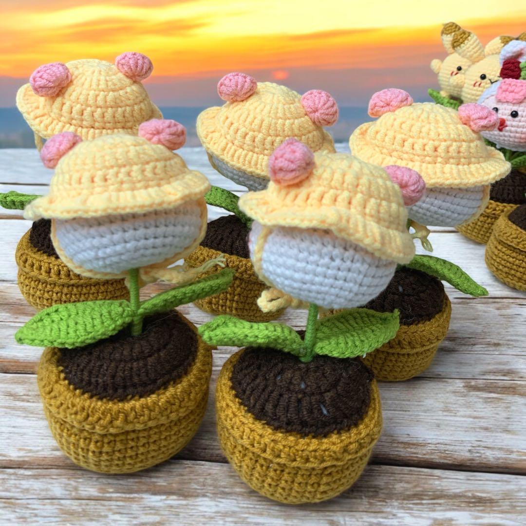 VietnamHandmade 手作あみぐるみ 帽子付きキャラクター ぬいぐるみ