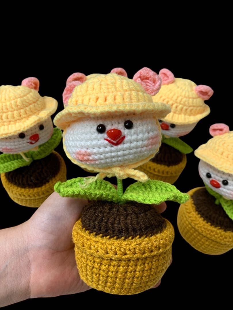 VietnamHandmade 手作あみぐるみ 帽子付きキャラクター ぬいぐるみ