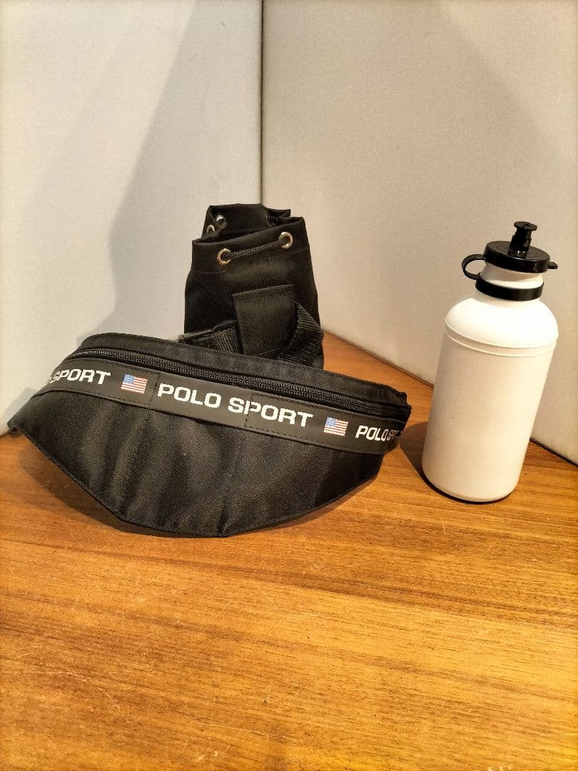 90s 新品未使用品POLO SPORT　水筒　ボトルホルダー　ウエストバッグ