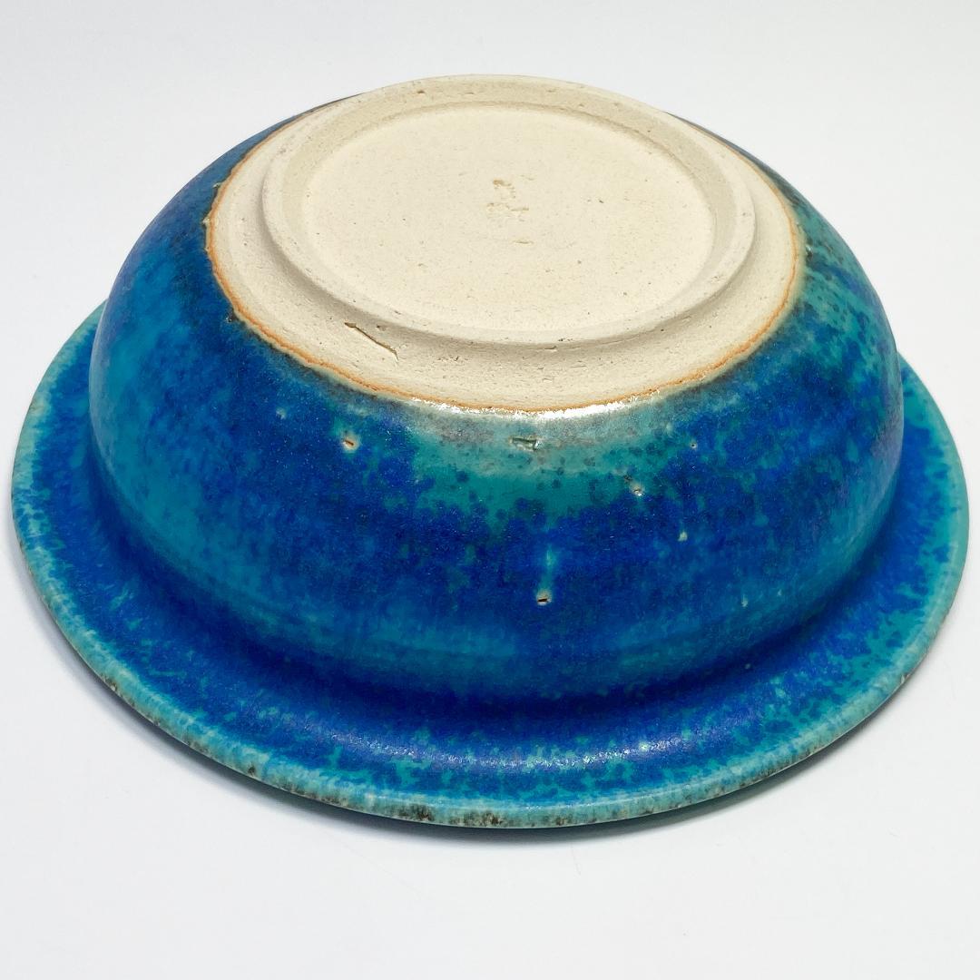 創作美術陶芸 瑞香 京焼 清水焼 ペルシャブルー風 深皿