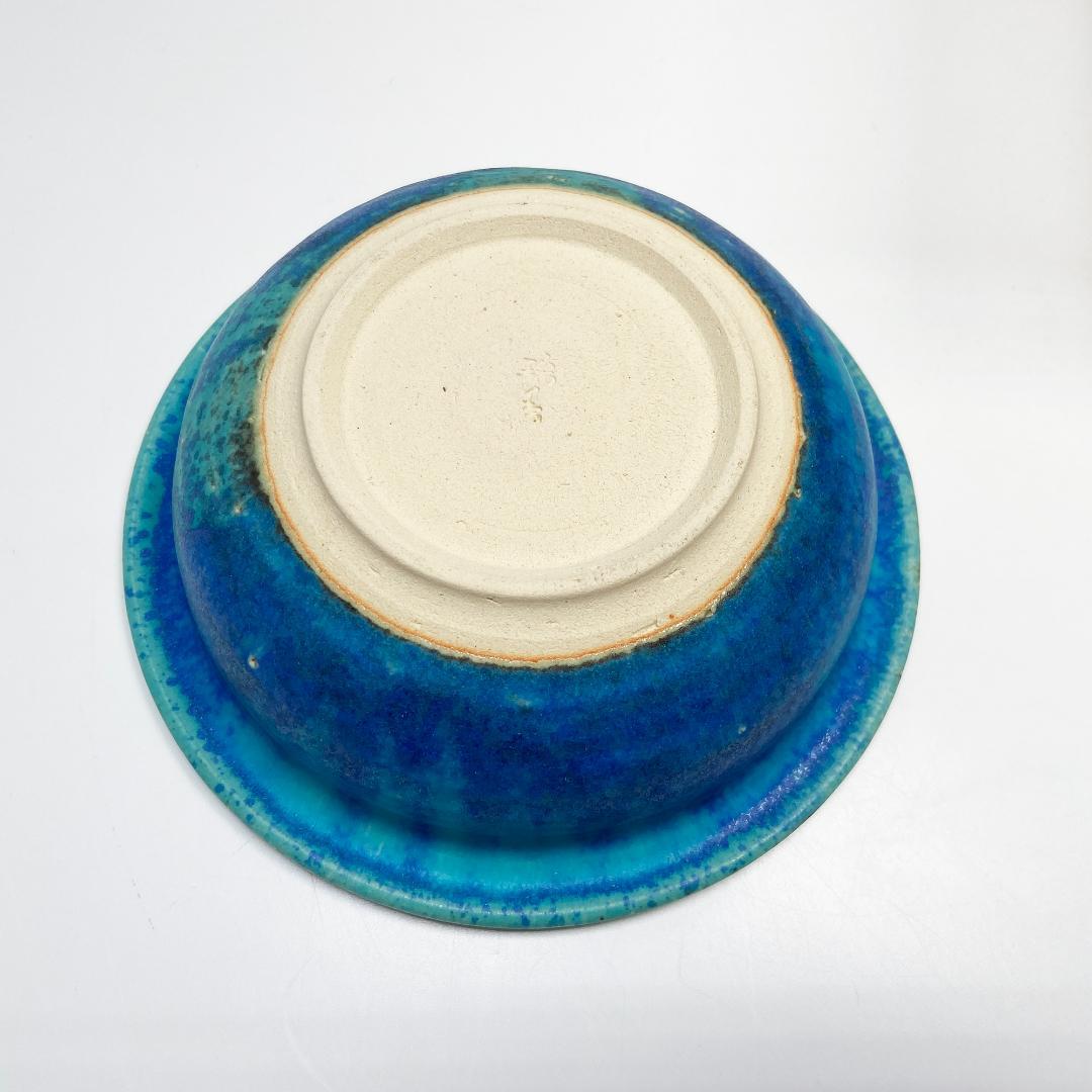 創作美術陶芸 瑞香 京焼 清水焼 ペルシャブルー風 深皿