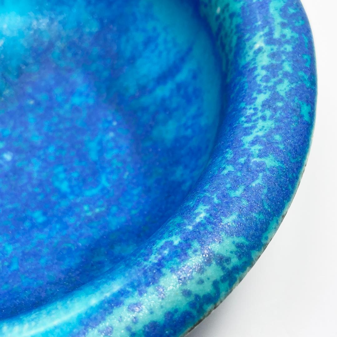 創作美術陶芸 瑞香 京焼 清水焼 ペルシャブルー風 深皿