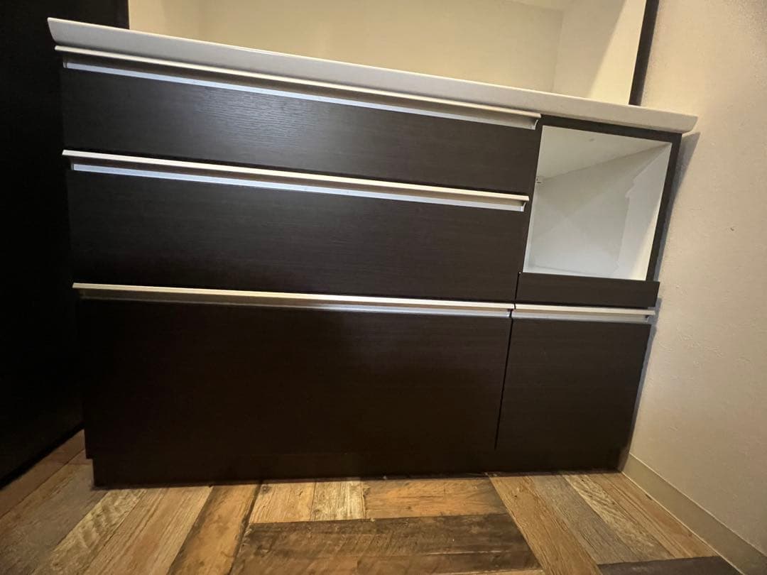 【発送4/11-13】ニトリ 120幅 ダークブラウン 組み合わせキッチンボード