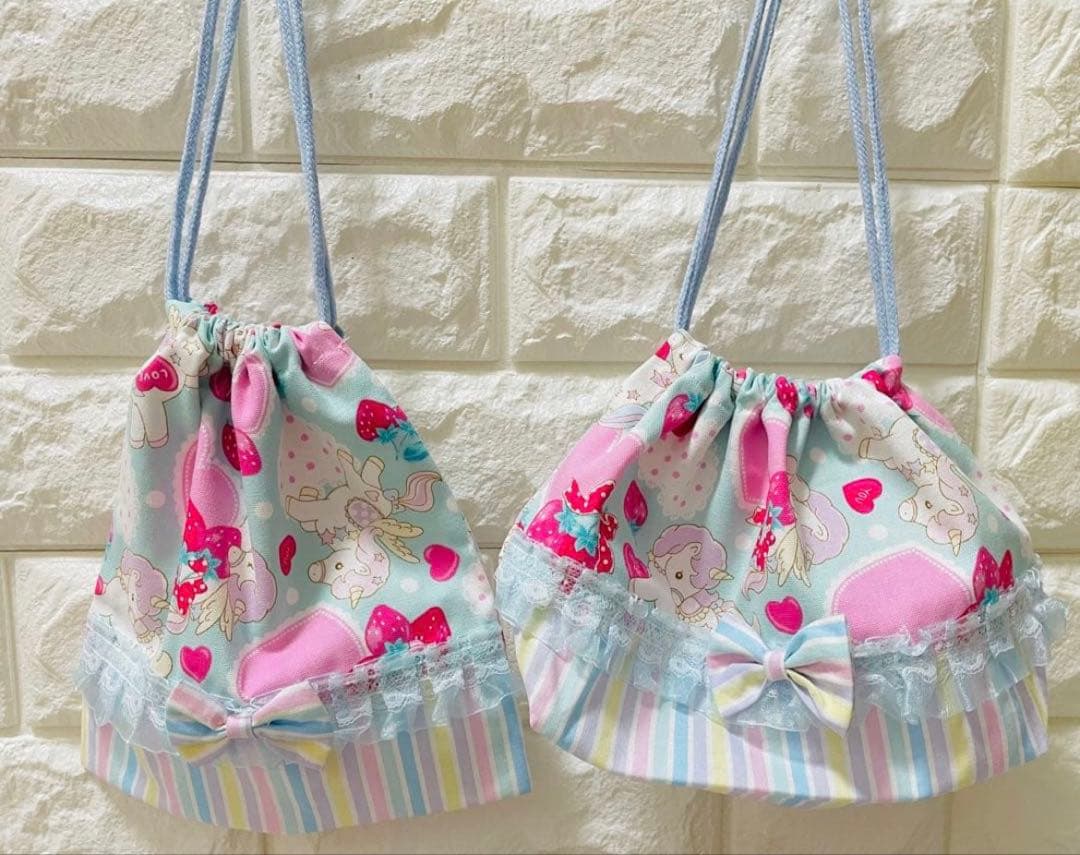 ユニコーン　ハンドメイド　レッスンバッグ　女の子　5点セット　　入学　入園