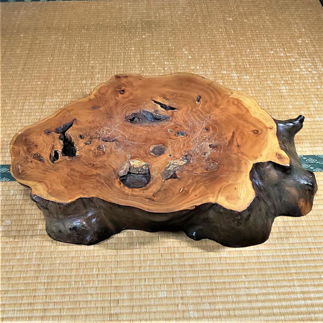 「木材の種類不明」一枚板　大型　飾り台　木星　花台　置物台　ディスプレイ