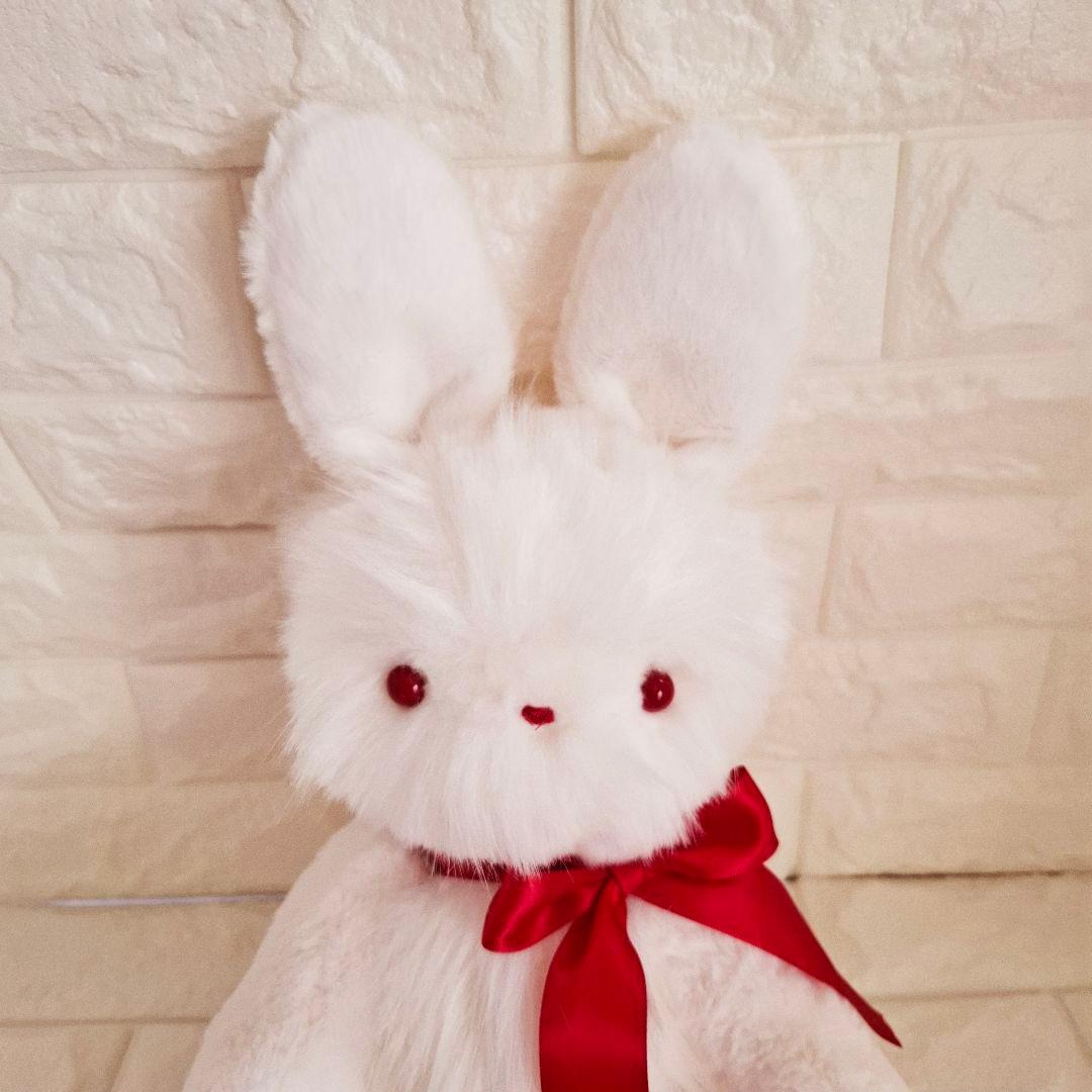 ぬいぐるみ、うさぎ、ハンドメイド、オリジナル、抱きしめられるサイズ、特大、リボン