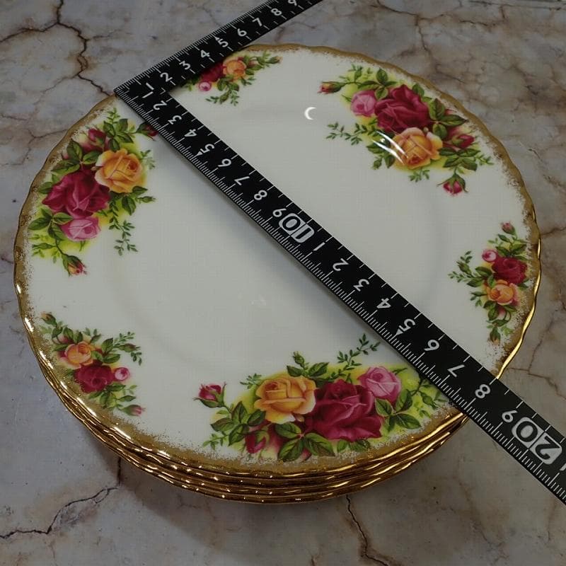 RU-6212　ロイヤル　アルバート　カントリーローズ　プレート　18㎝　6客。