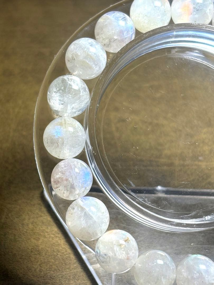 マダガスカル産　レインボームーンストーンブレス10㎜（新品未使用）希少サイズ