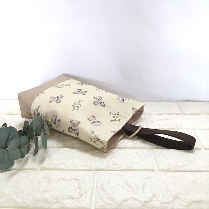 《 通園 通学 3点セット 》小さな くまさん ・ ベージュ　＃n1833