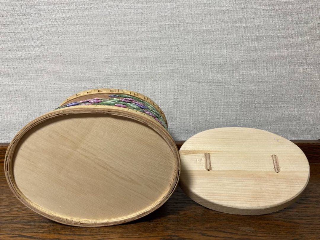 ロシア雑貨☆白樺工芸ベレスタ収納box ラズベリー&ブラックベリーマトリョーシカ