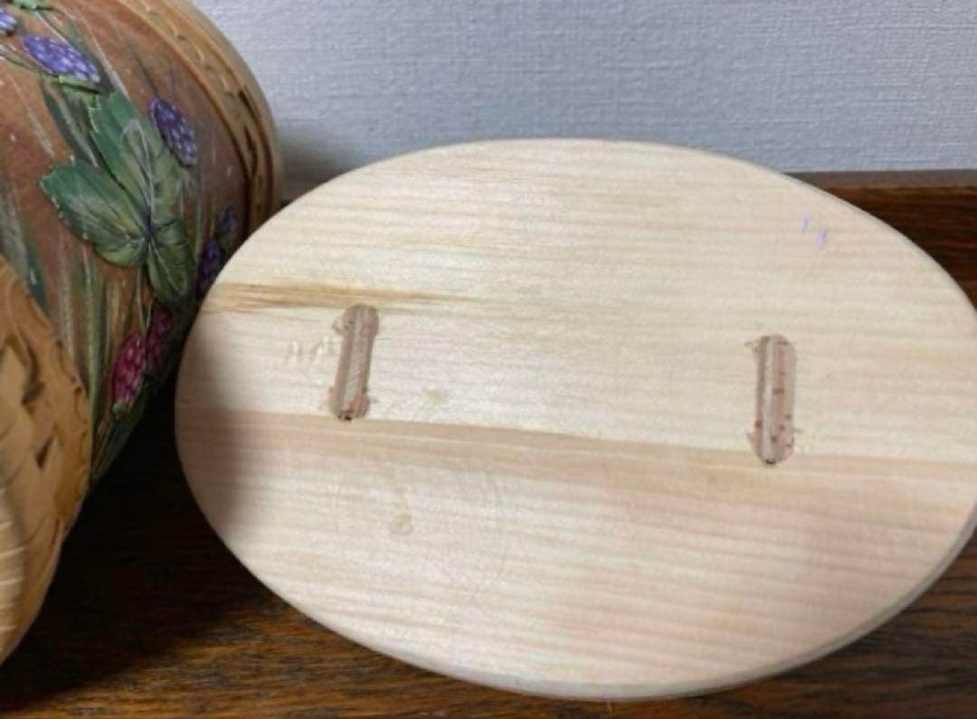 ロシア雑貨☆白樺工芸ベレスタ収納box ラズベリー&ブラックベリーマトリョーシカ