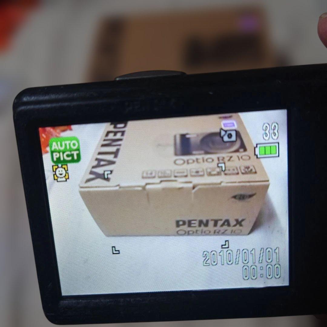 （理由あり商品）PENTAX デジタルカメラ 紫色 10倍ズーム