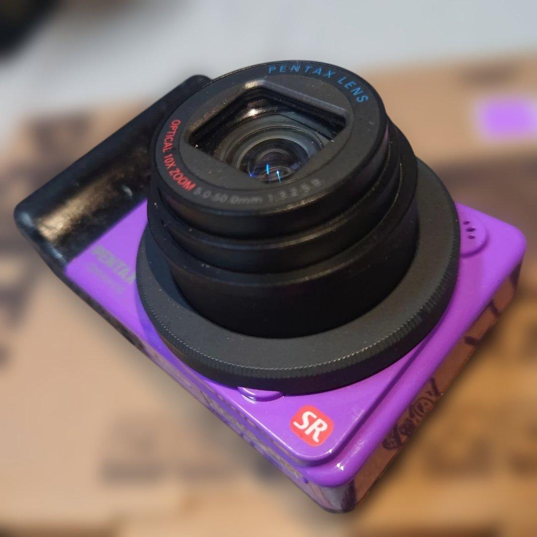 （理由あり商品）PENTAX デジタルカメラ 紫色 10倍ズーム