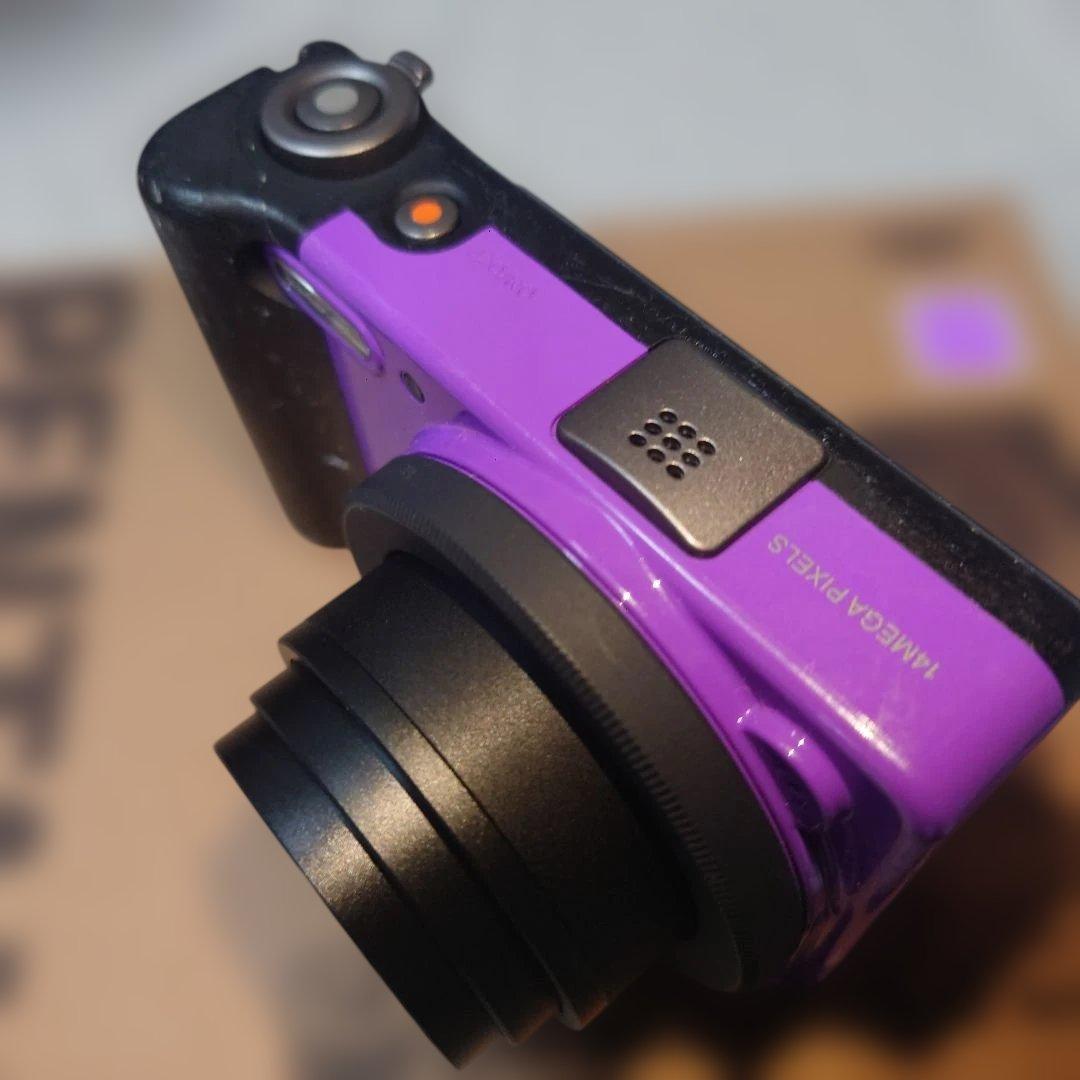 （理由あり商品）PENTAX デジタルカメラ 紫色 10倍ズーム