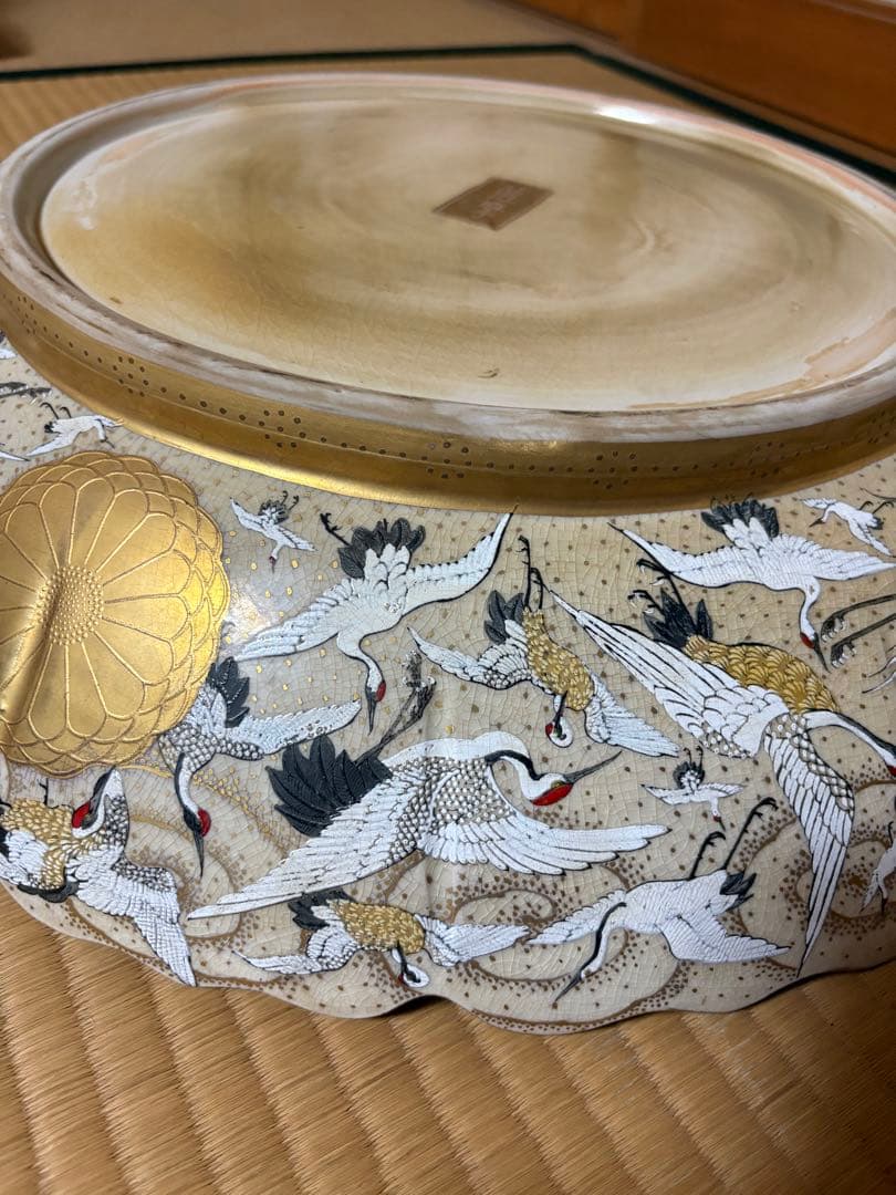 飾皿　木製の皿立て付き！