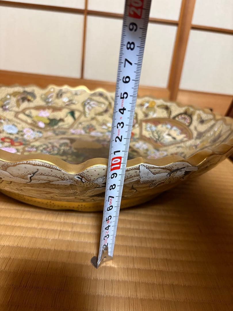 飾皿　木製の皿立て付き！