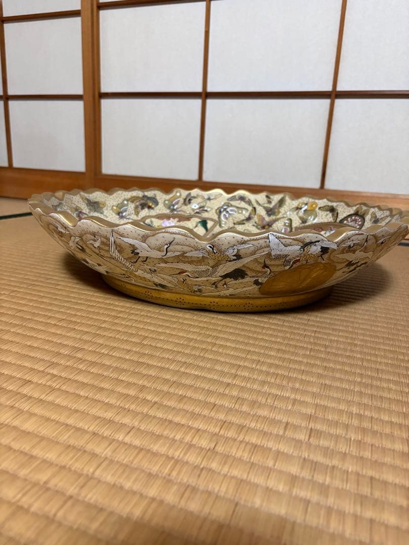 飾皿　木製の皿立て付き！