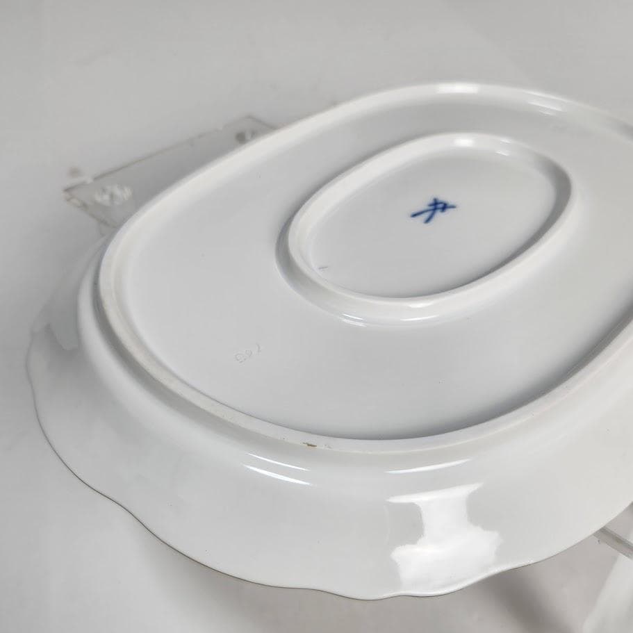 MEISSEN マイセン 大皿　オーバルプレート ブルーフラワー 双剣マーク