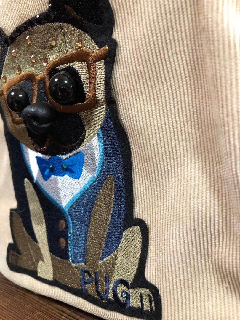 パグ刺繍　リュックサック