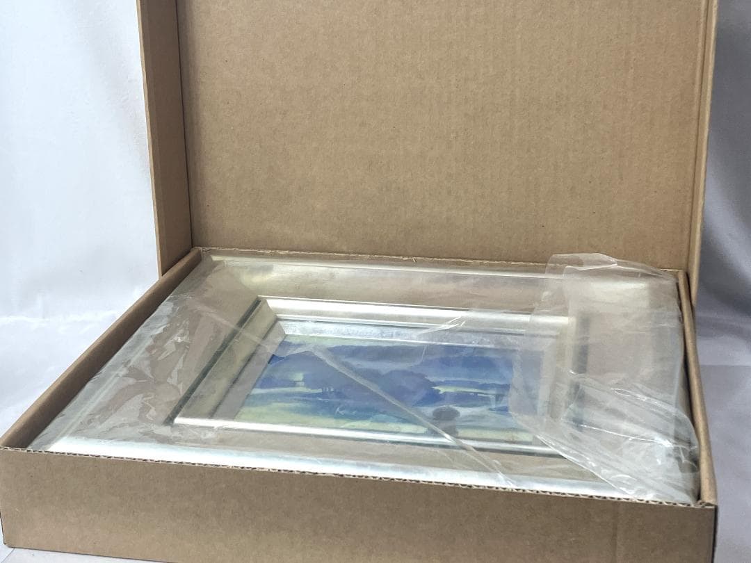 細木成実【宇治明月】日本画　F0　額縁入り