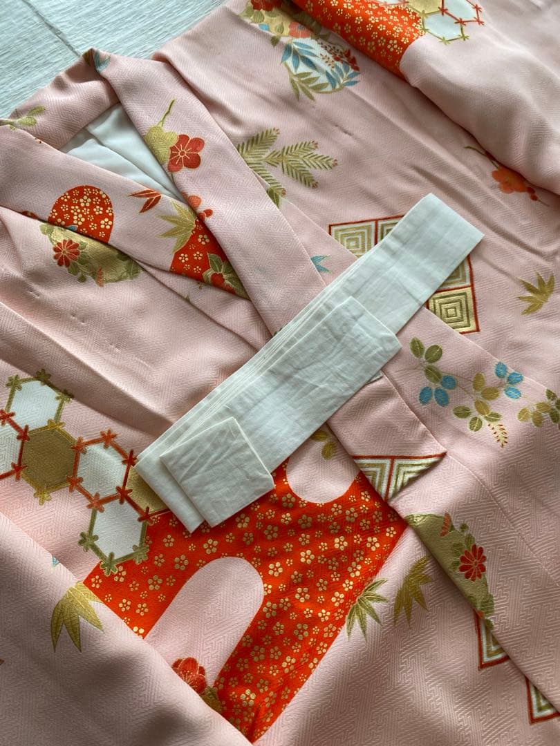 京都　志ま髙　3歳七五三　正絹　綸子地　お着物