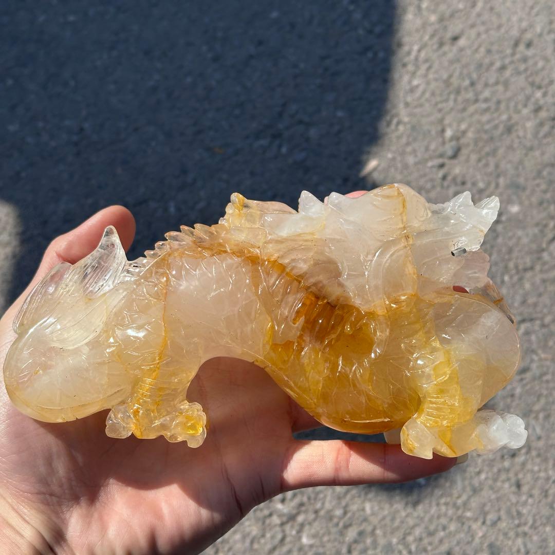 天然石マニカランの龍　置物　ご購入前に在庫確認G.1203