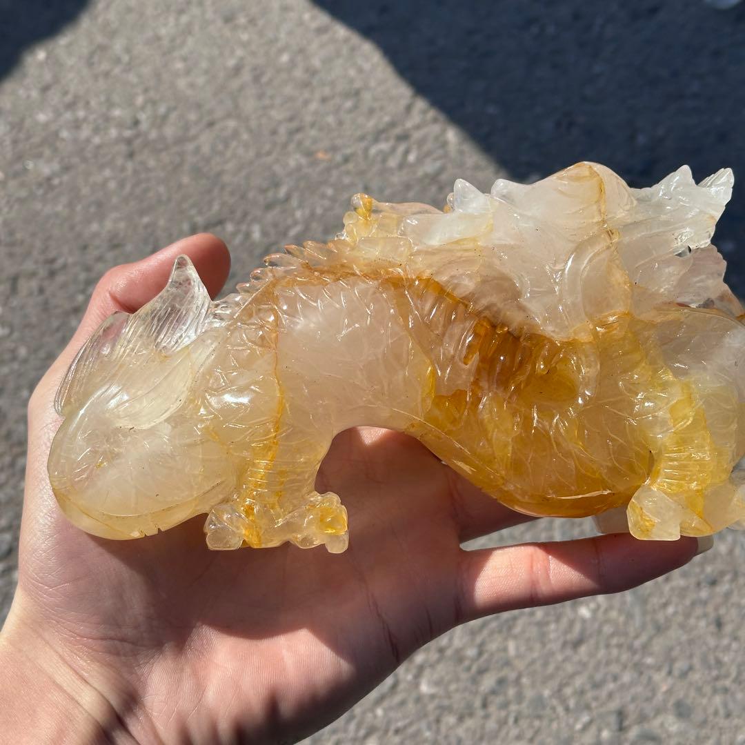 天然石マニカランの龍　置物　ご購入前に在庫確認G.1203