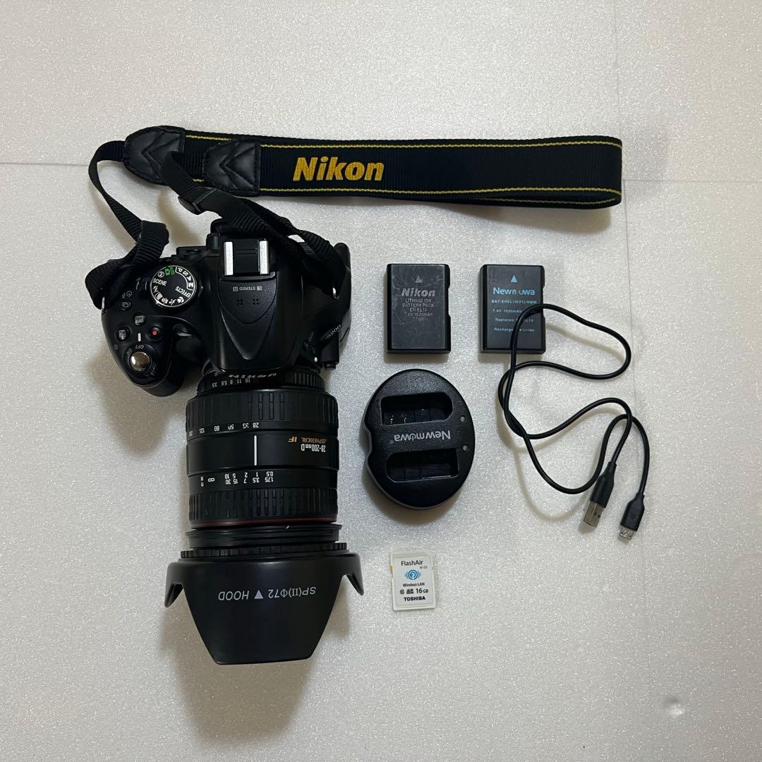 【すぐ使える】Nikon D5200 レンズ 2個付き バッグ付 フルセット